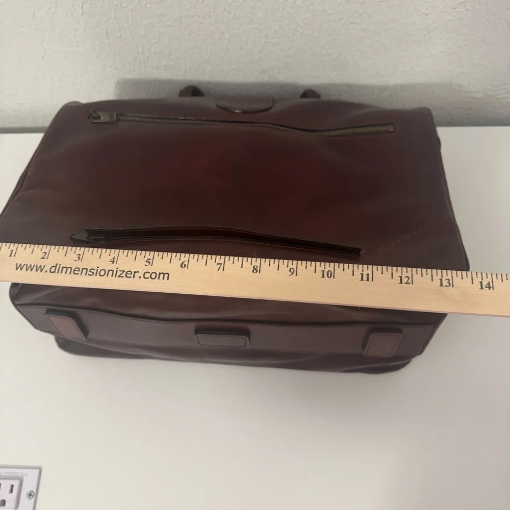 Bosca Dolce Chestnut Brown Leather Briefcase with Top Handle (Key) NWOT Doctors